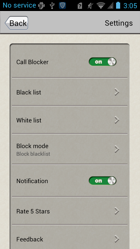 اسکرین شات برنامه Call Blocker 4