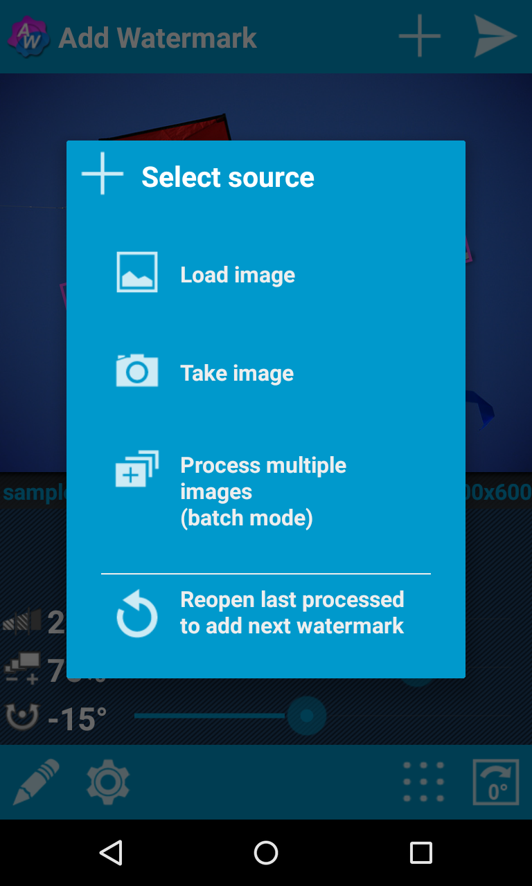 اسکرین شات 3 برنامه Add Watermark Lite
