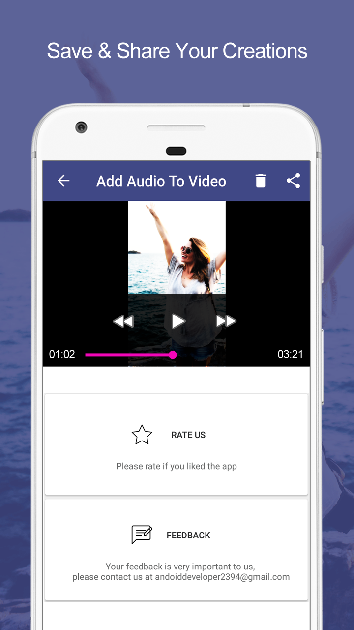 اسکرین شات 6 برنامه Add Audio to Video & Trim