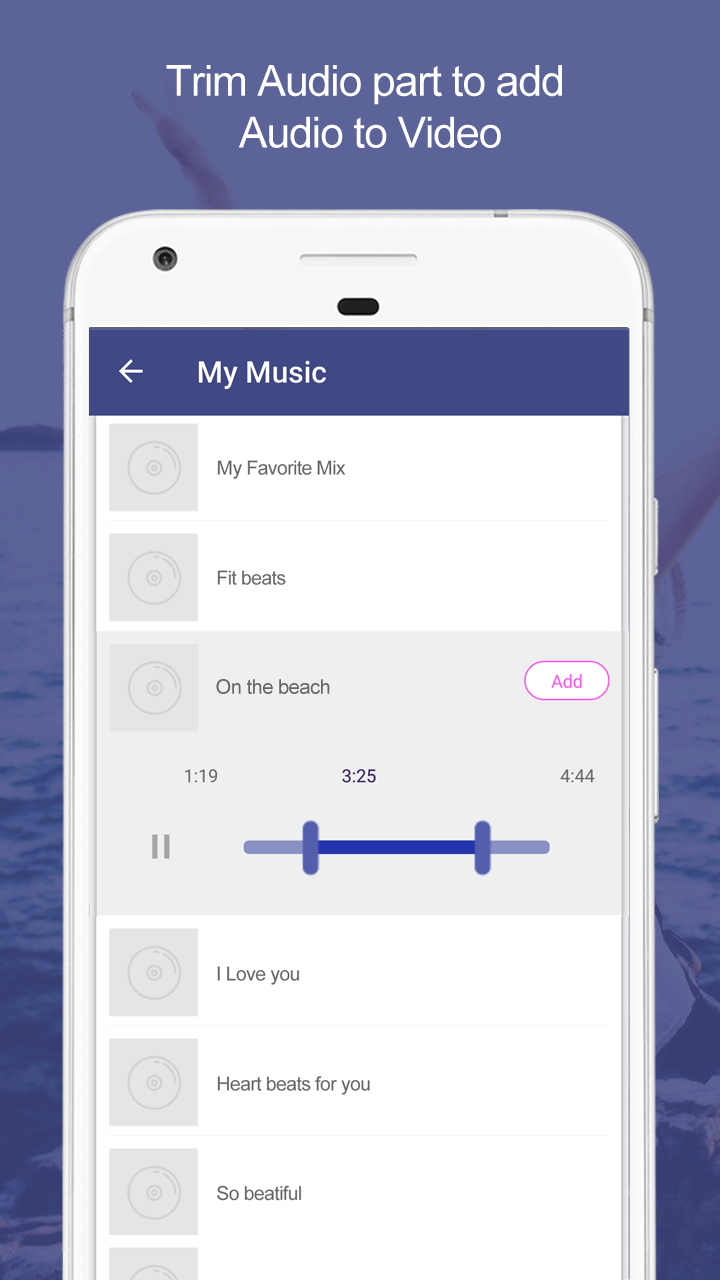 اسکرین شات 4 برنامه Add Audio to Video & Trim