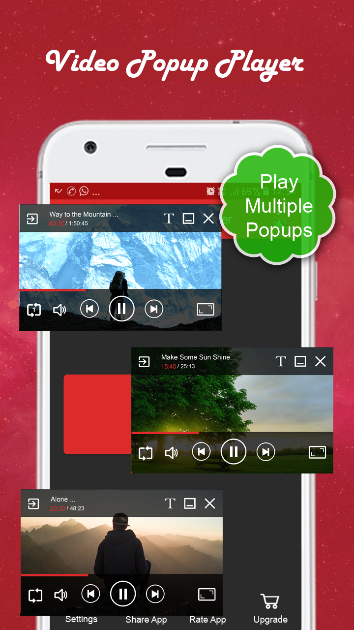 اسکرین شات 1 برنامه Multiple Video Popup Player