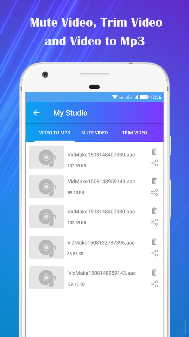 اسکرین شات 8 برنامه Video to Mp3 : Mute Trim Mix