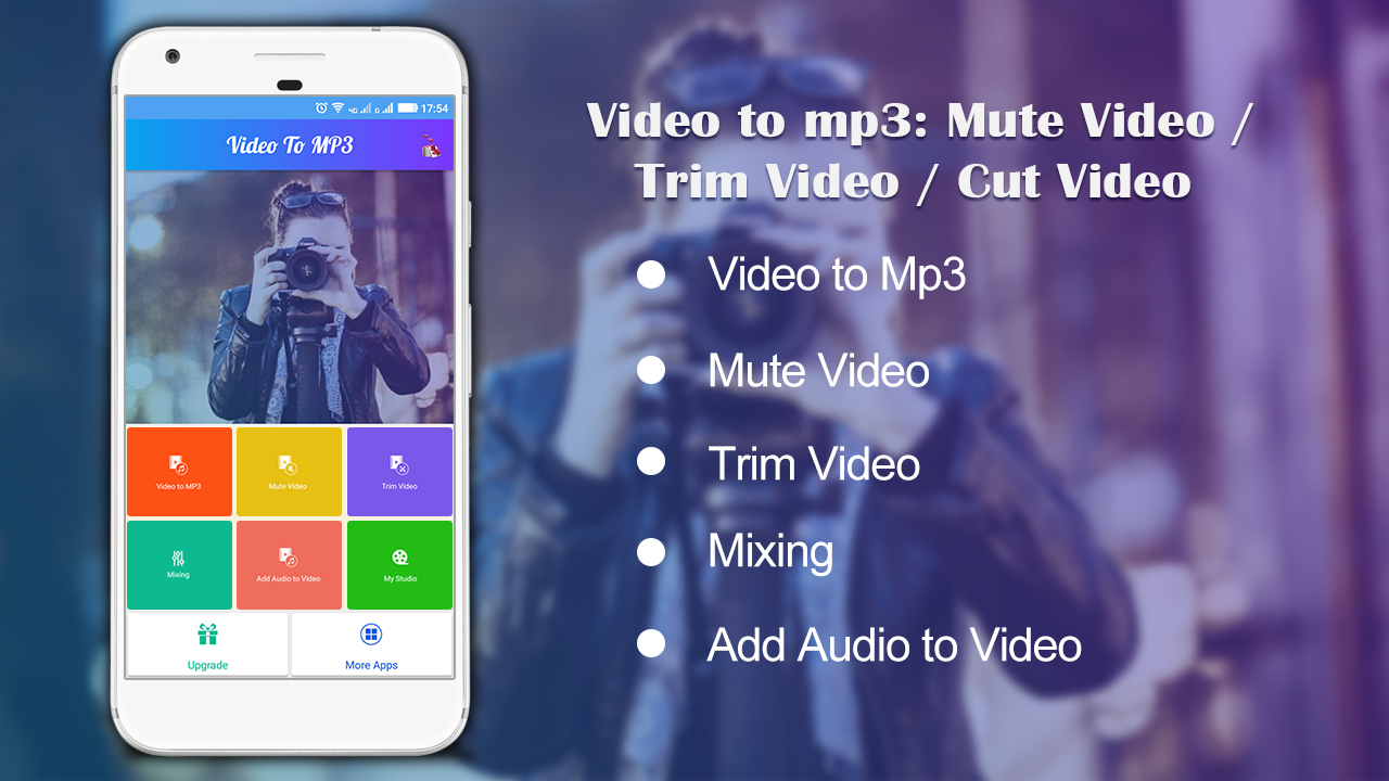 اسکرین شات 1 برنامه Video to Mp3 : Mute Trim Mix