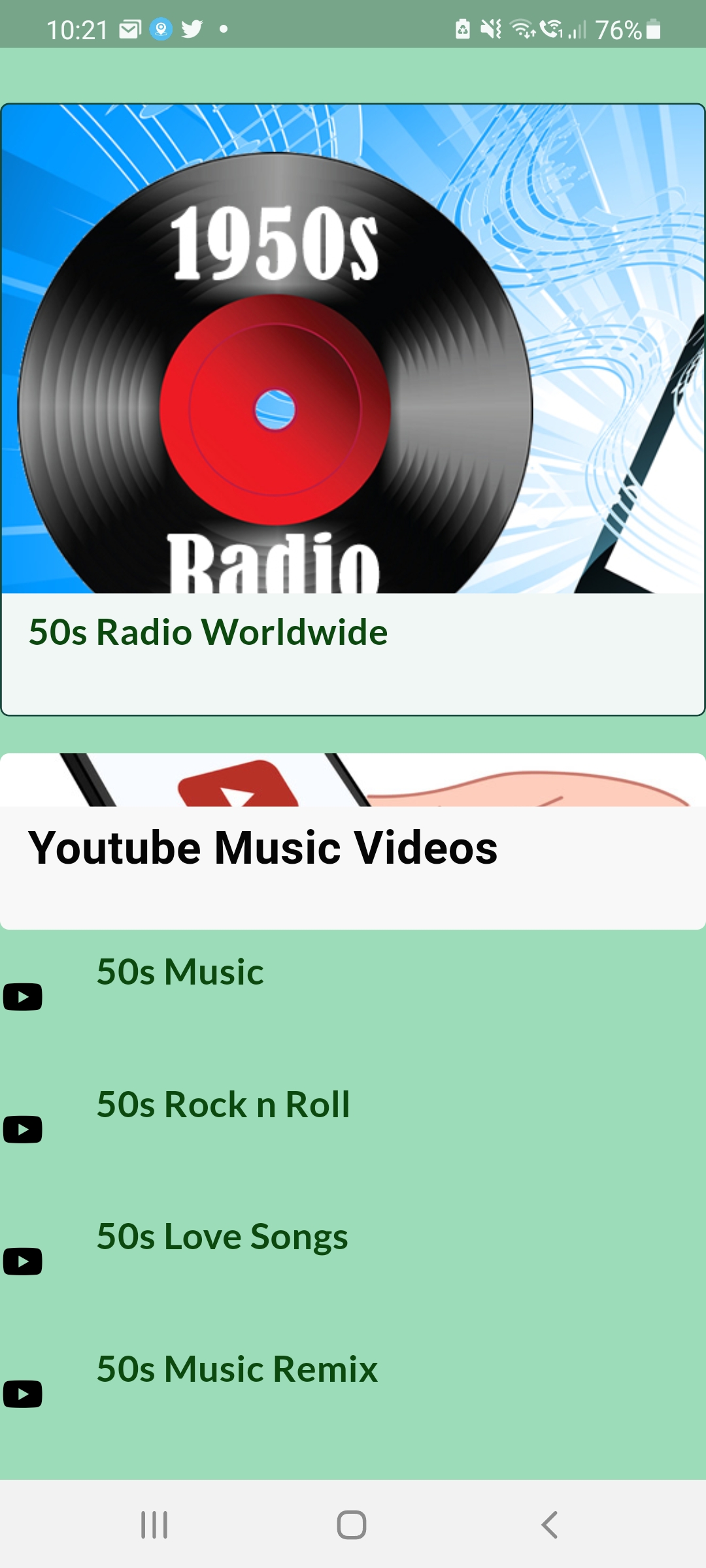 اسکرین شات 2 برنامه 50s Radio Top Fifties Music