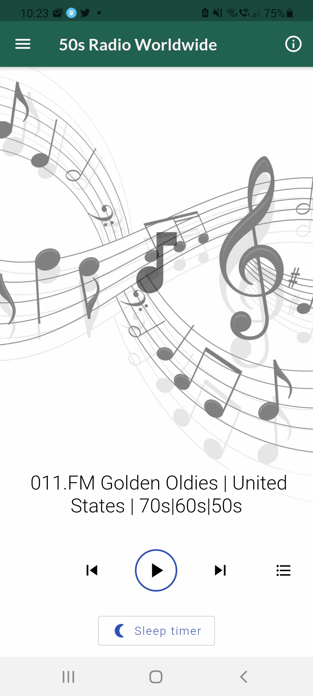 اسکرین شات 3 برنامه 50s Radio Top Fifties Music