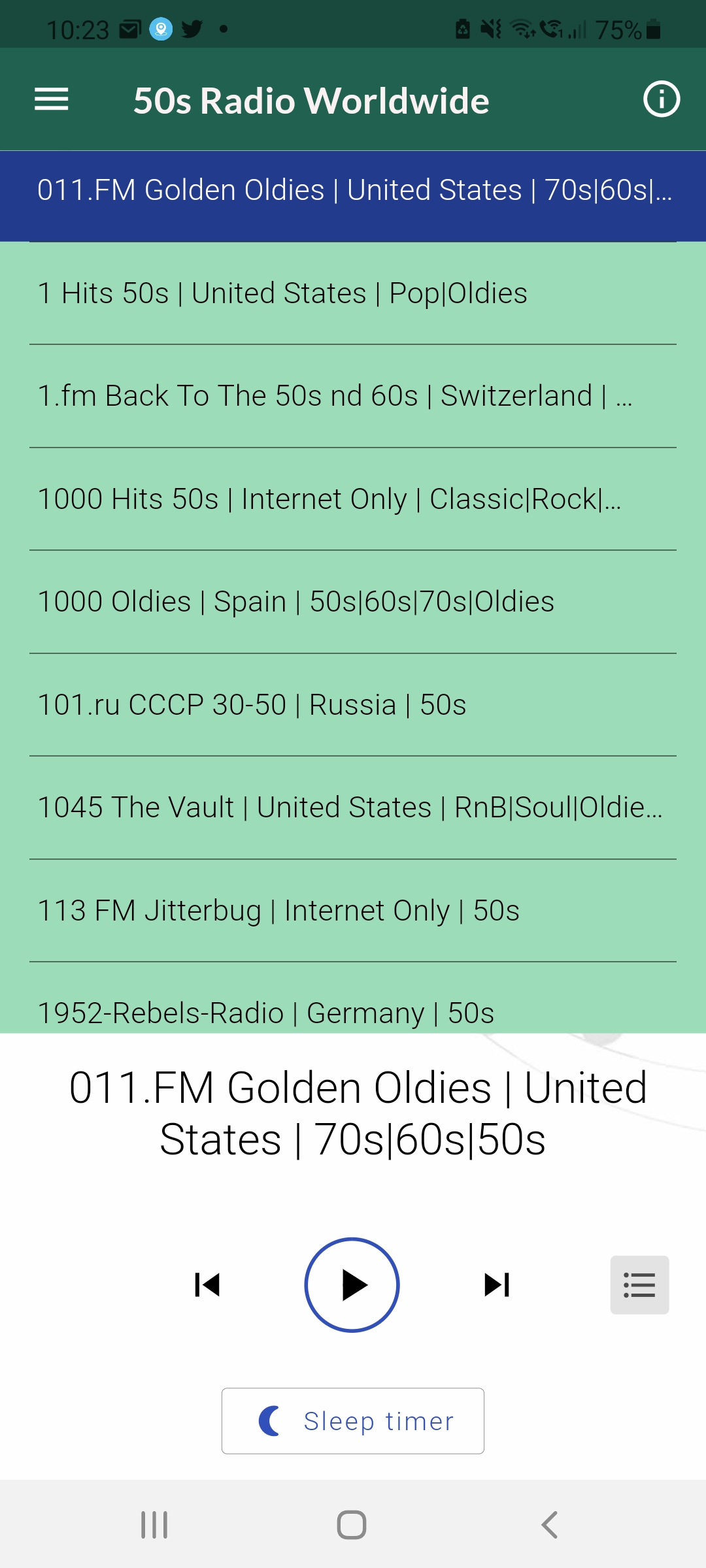اسکرین شات 4 برنامه 50s Radio Top Fifties Music