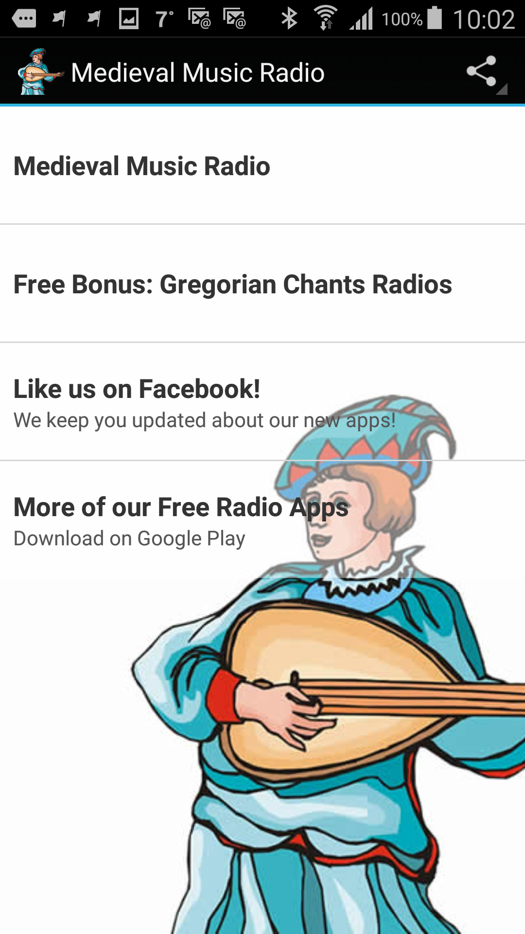 اسکرین شات 1 برنامه Medieval Music Radio