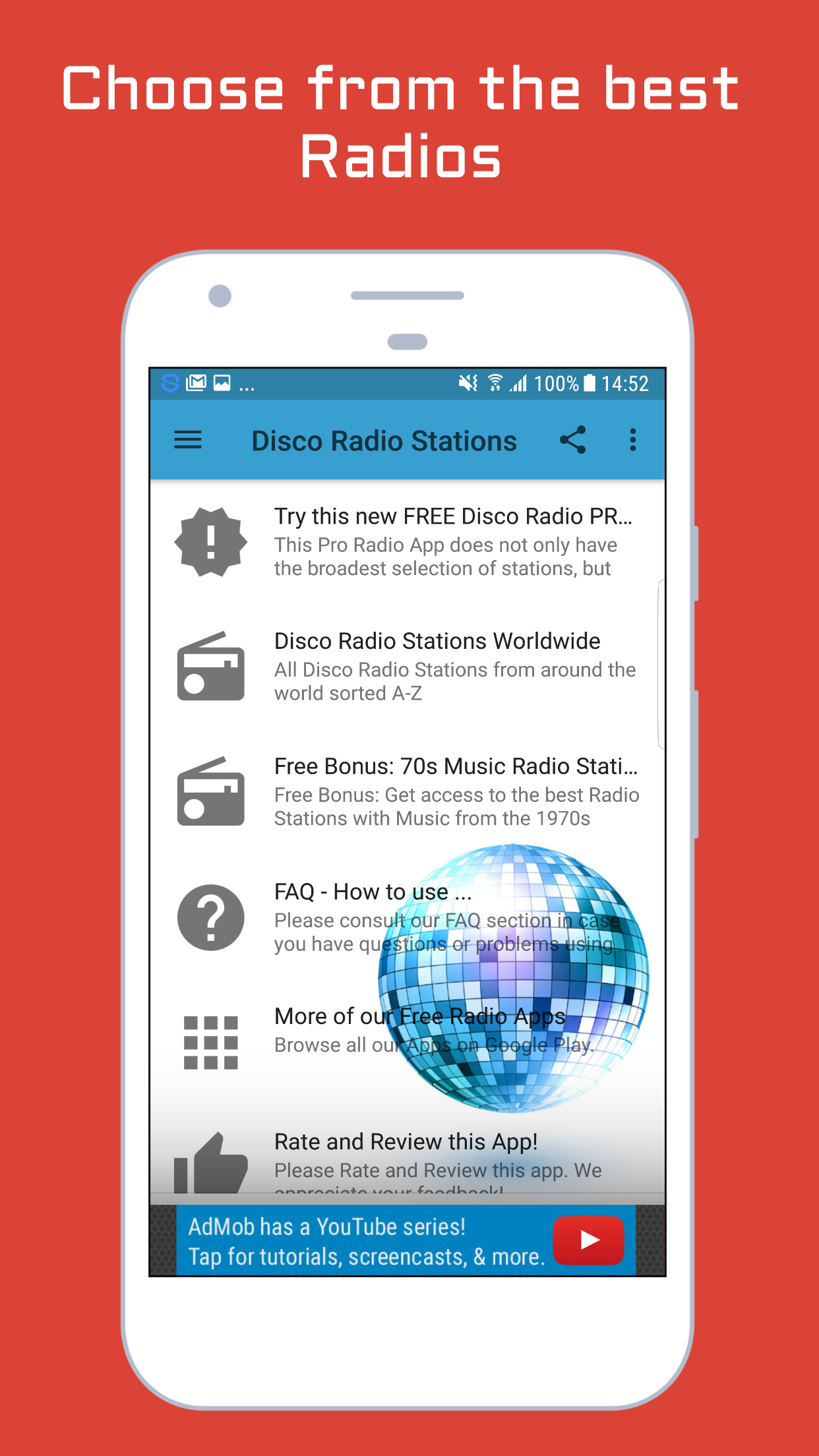 اسکرین شات 1 برنامه Disco Music Radio Stations