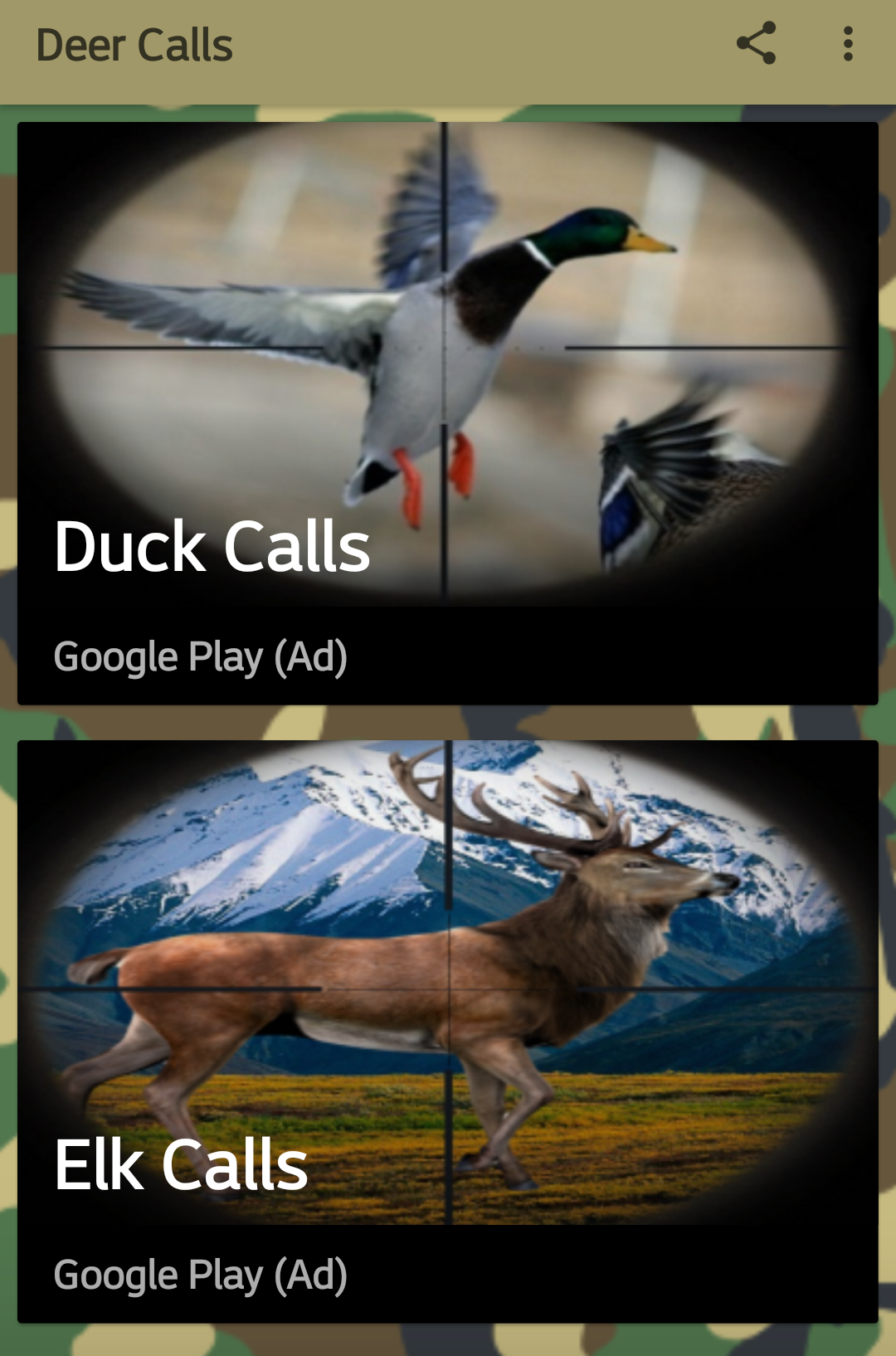 اسکرین شات 2 برنامه Deer Hunting Calls Soundboard