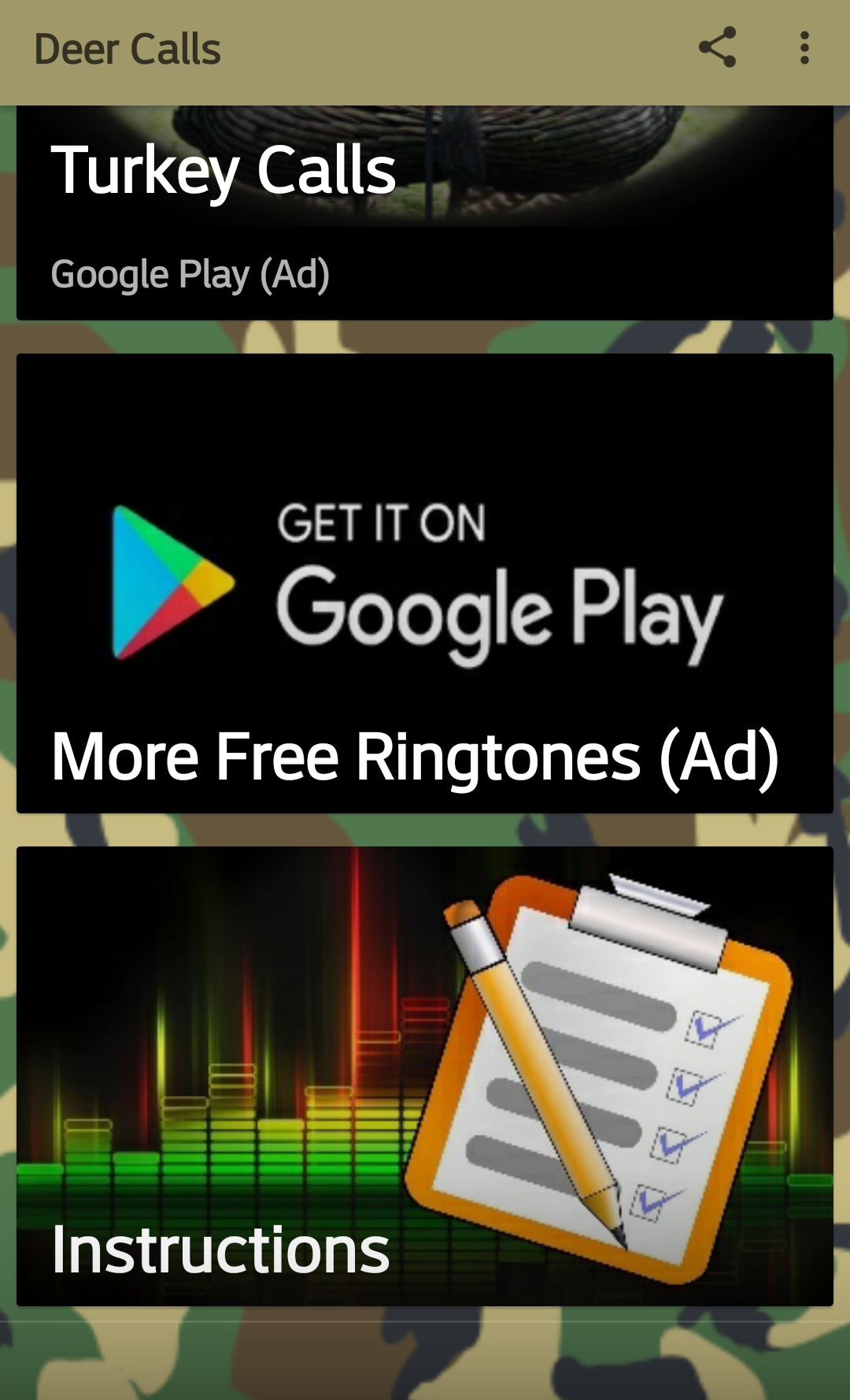 اسکرین شات 4 برنامه Deer Hunting Calls Soundboard