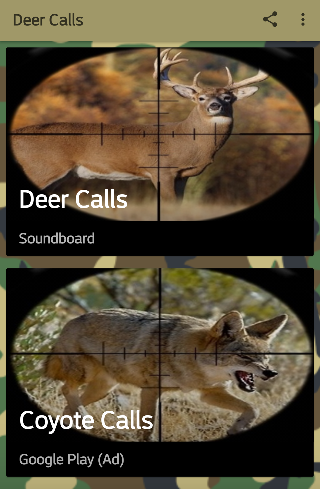 اسکرین شات 1 برنامه Deer Hunting Calls Soundboard