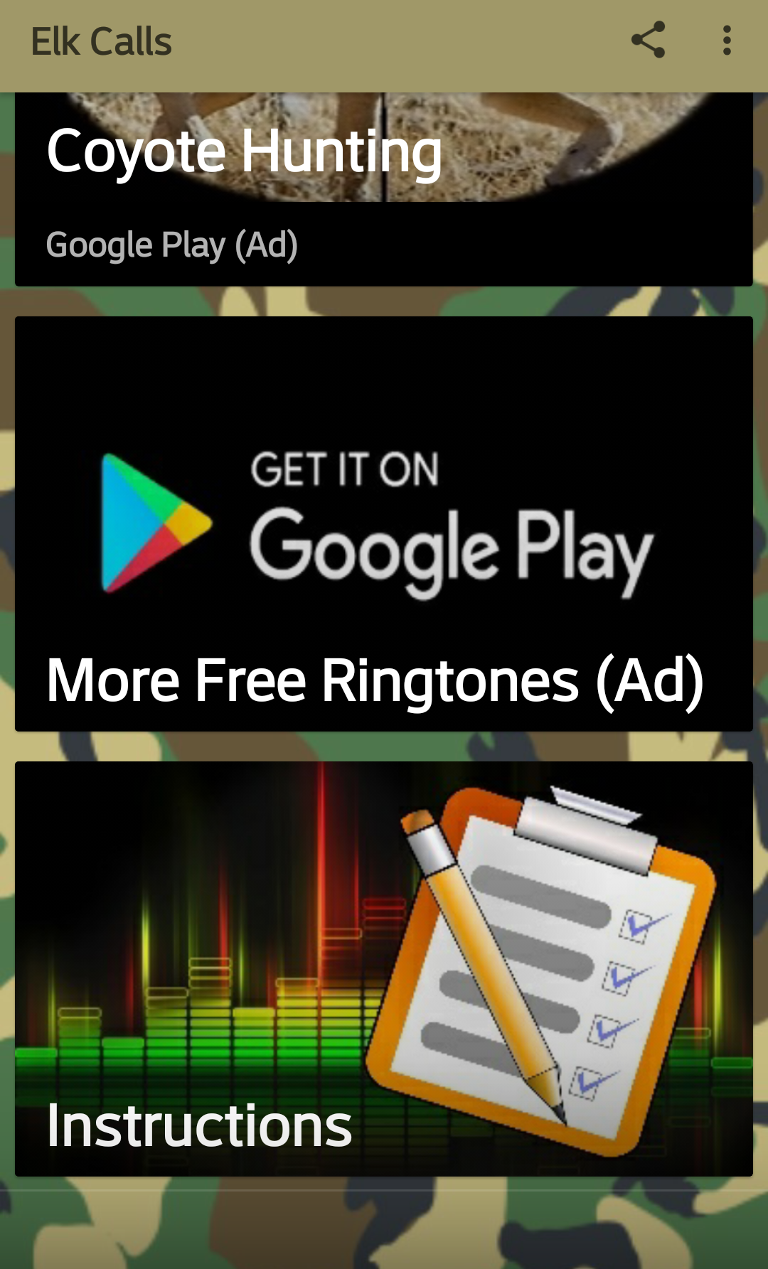 اسکرین شات 4 برنامه Elk Hunting Calls