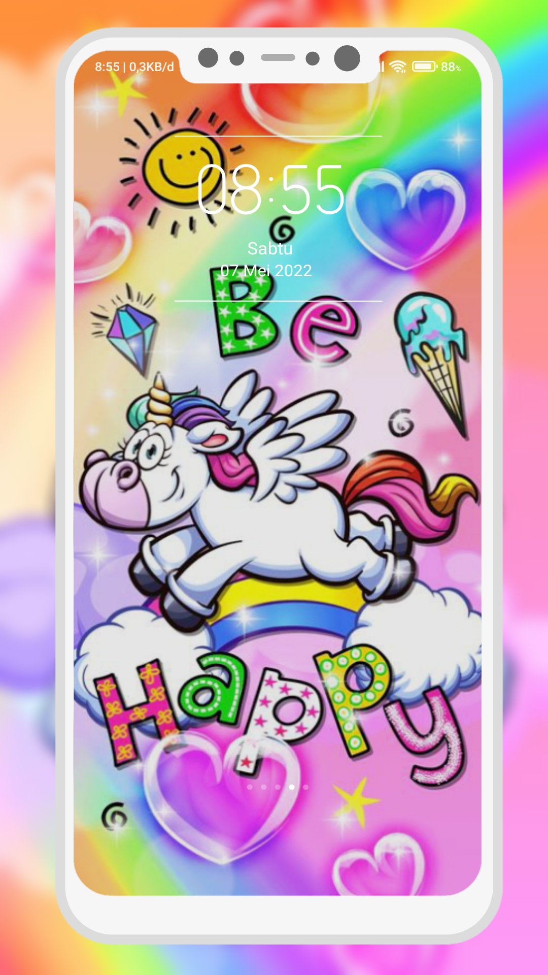 اسکرین شات 1 برنامه Kawaii Unicorn Wallpapers