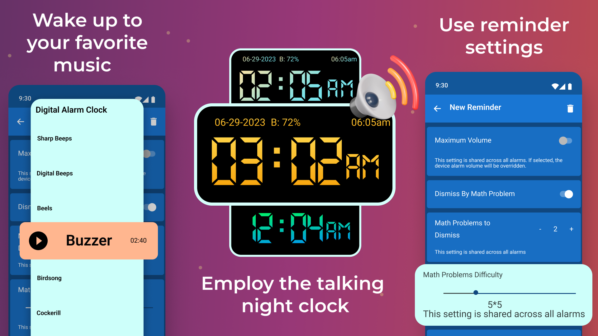 اسکرین شات 1 برنامه Digital Alarm Clock