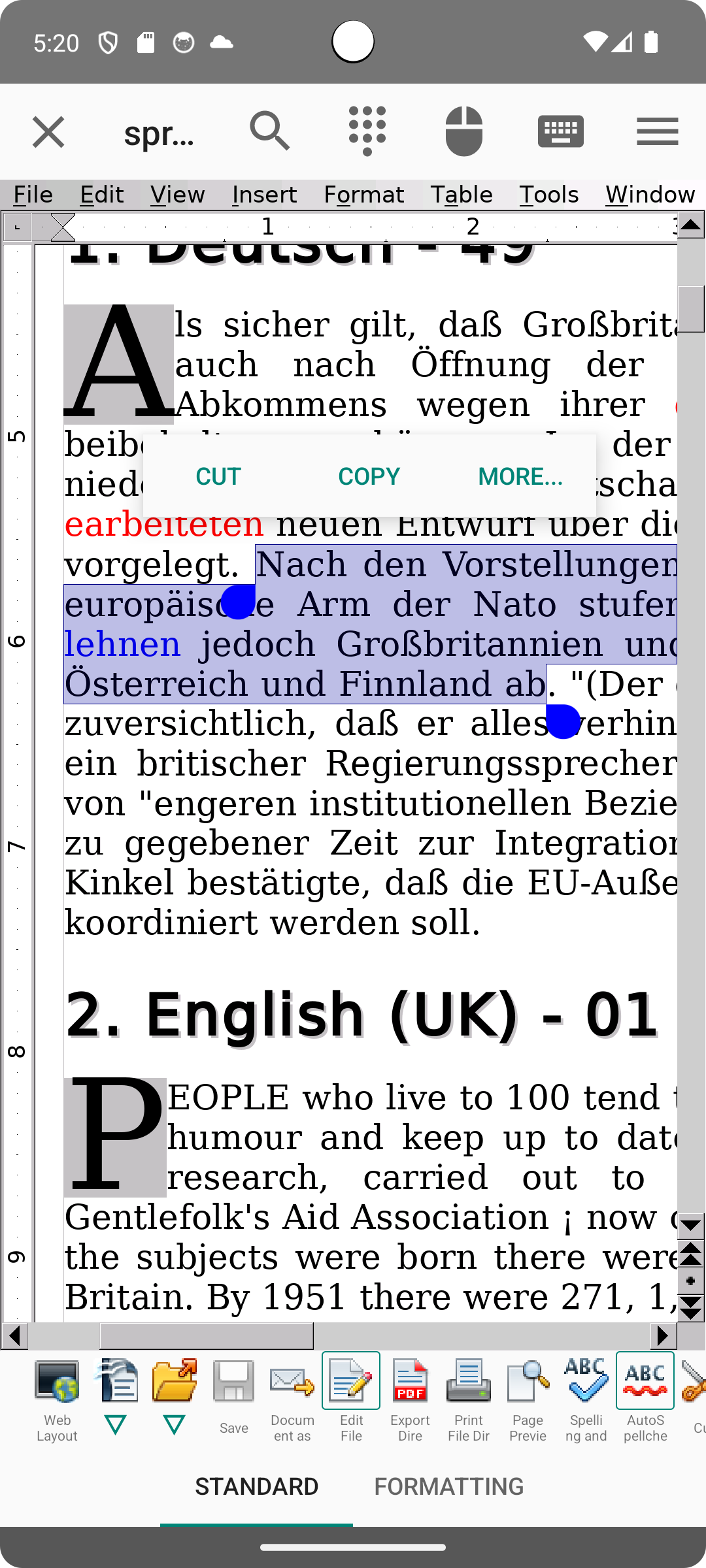 اسکرین شات 1 برنامه AndrOpen Office