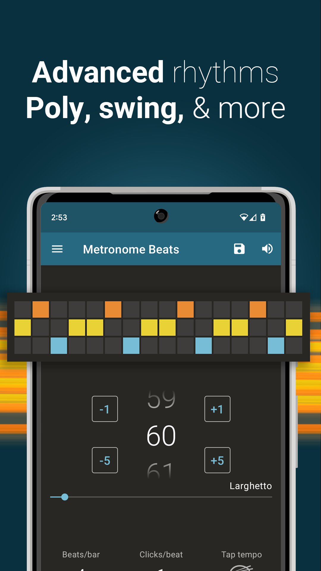 اسکرین شات 6 برنامه Metronome Beats