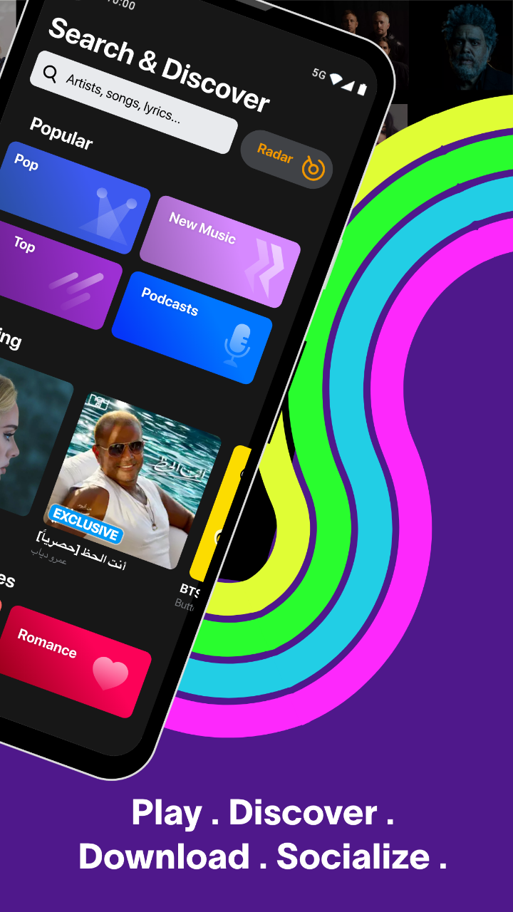 اسکرین شات 3 برنامه Anghami: Play music & Podcasts