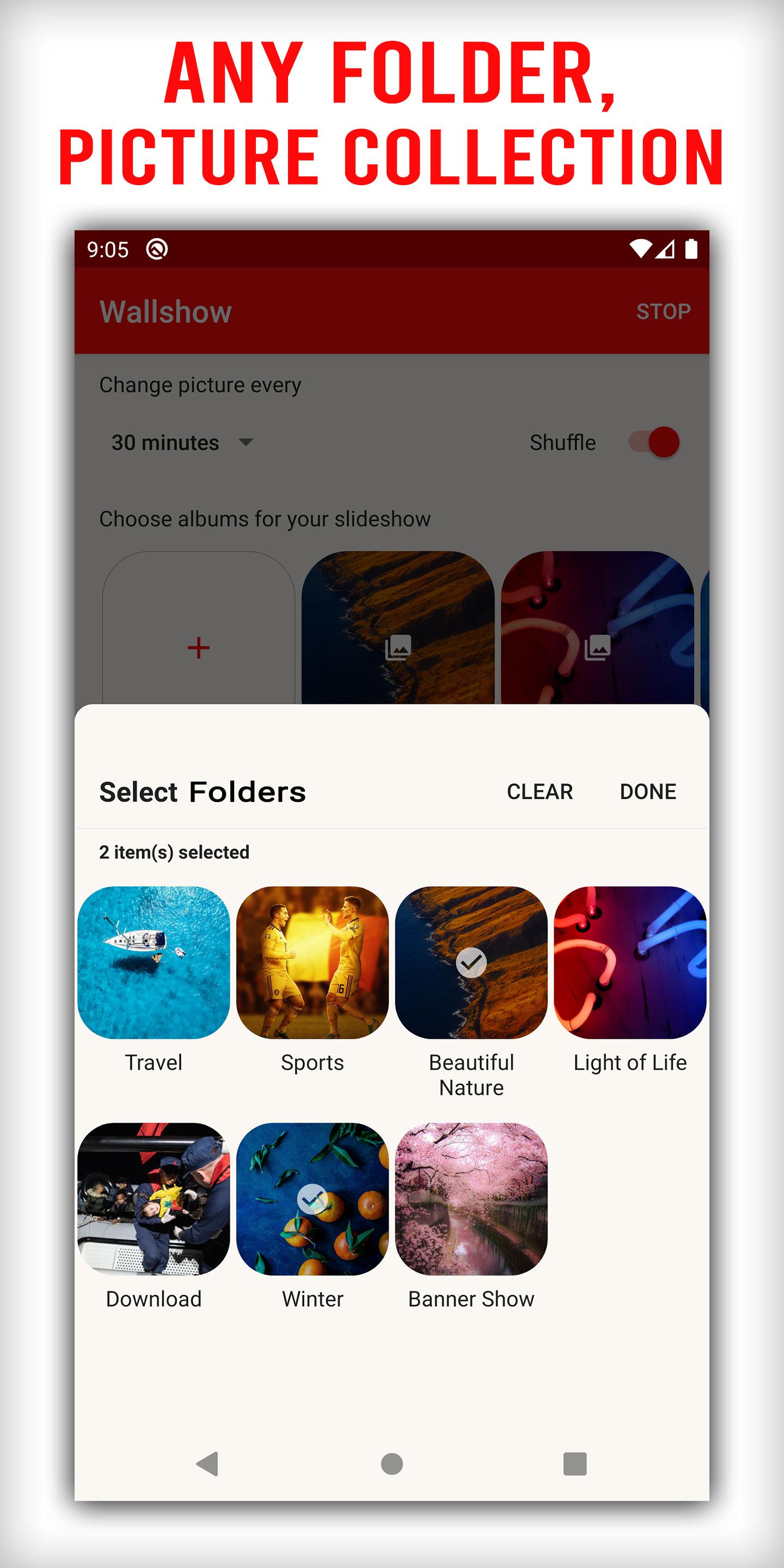 اسکرین شات 4 برنامه Wallshow: Wallpaper Changer