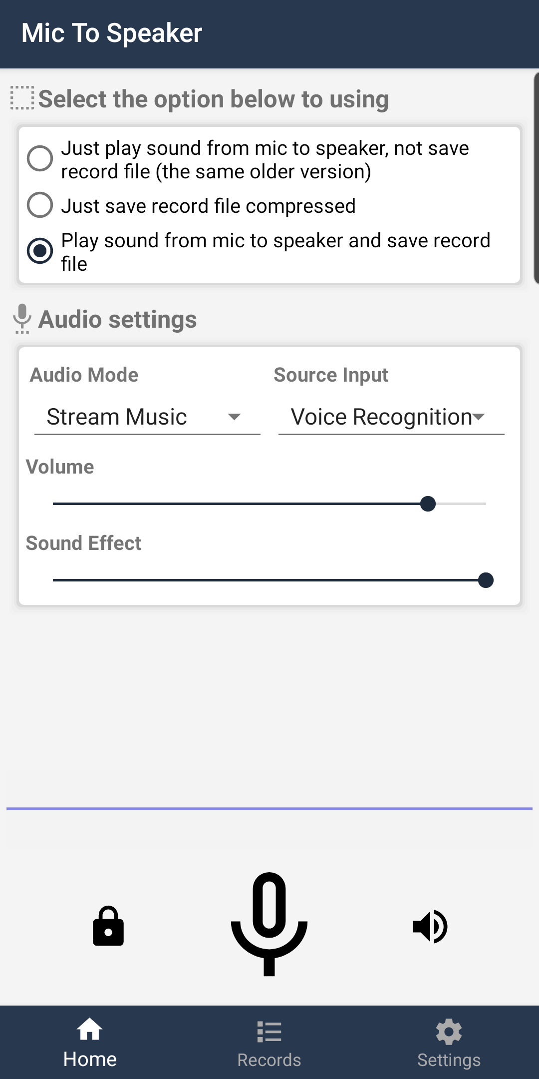 اسکرین شات 1 برنامه Mic To Speaker