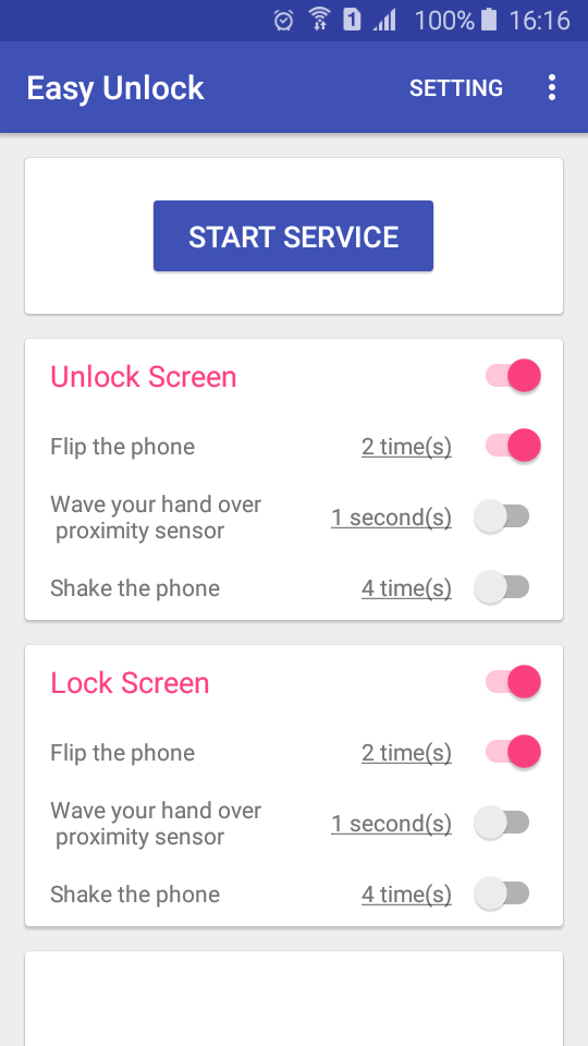 اسکرین شات برنامه Easy Unlock - Screen on/off 1