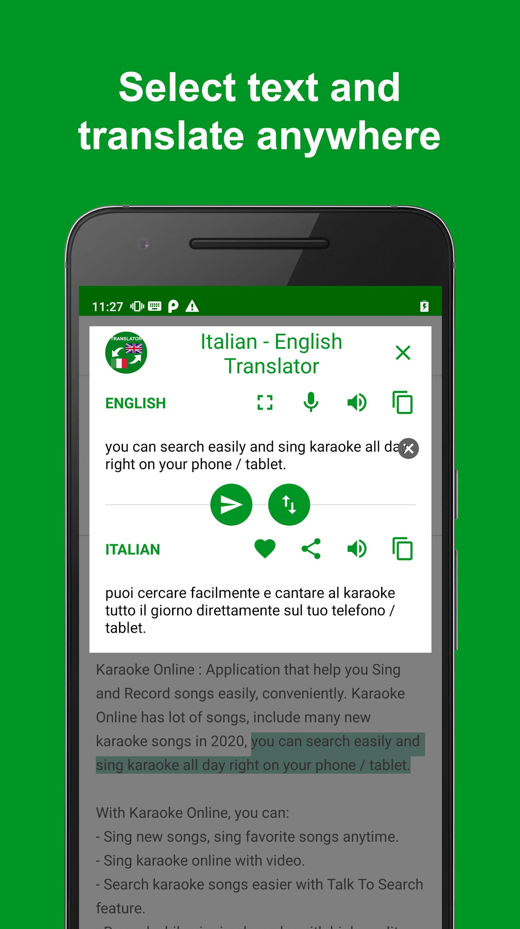 اسکرین شات برنامه Italian - English Translator 1