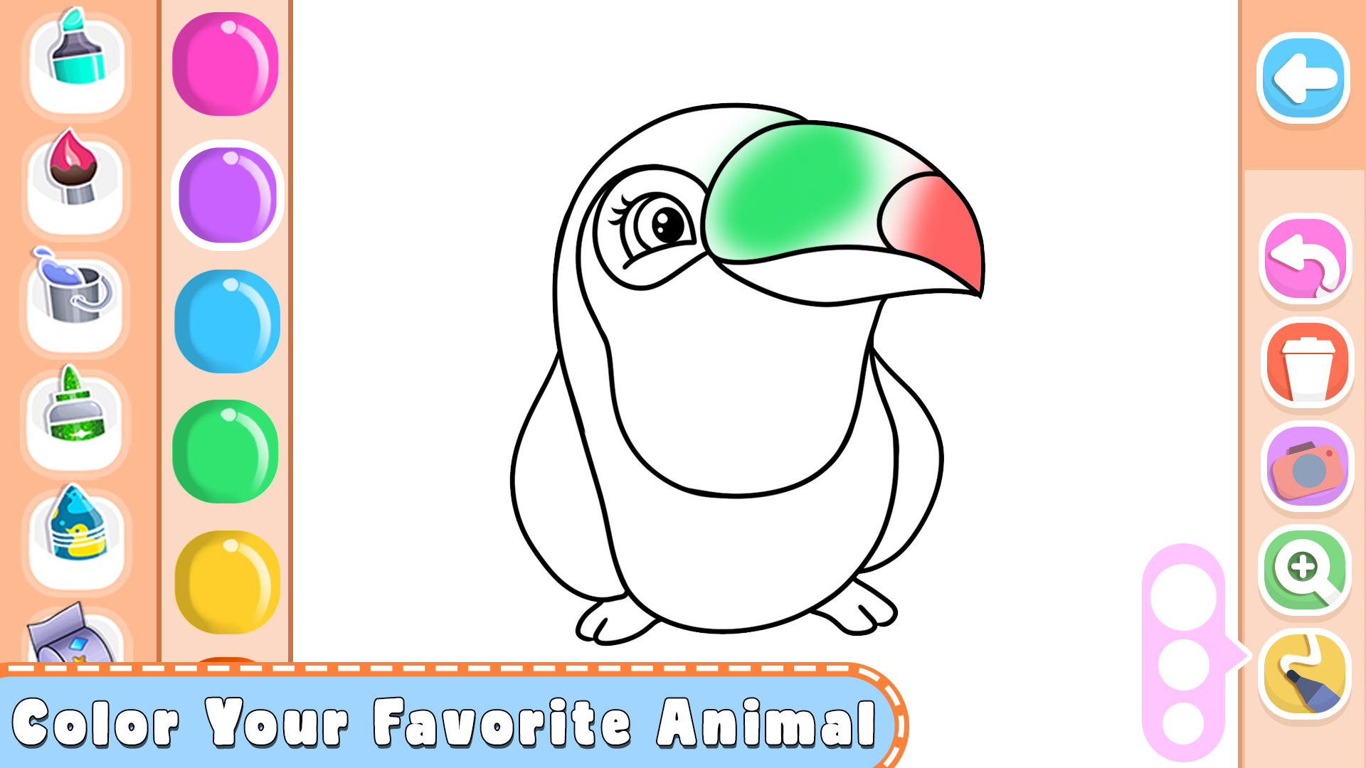اسکرین شات 2 بازی Animals Coloring Book Glitter