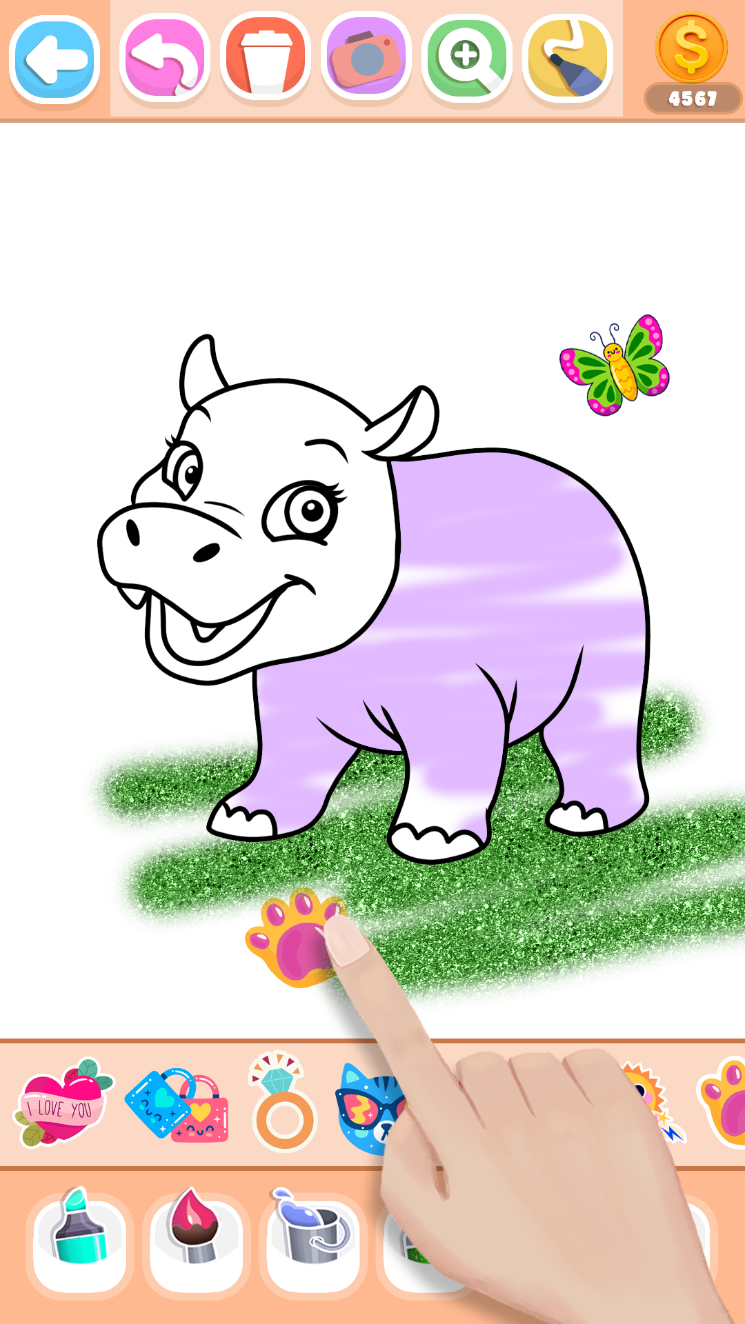 اسکرین شات 5 بازی Animals Coloring Book Glitter