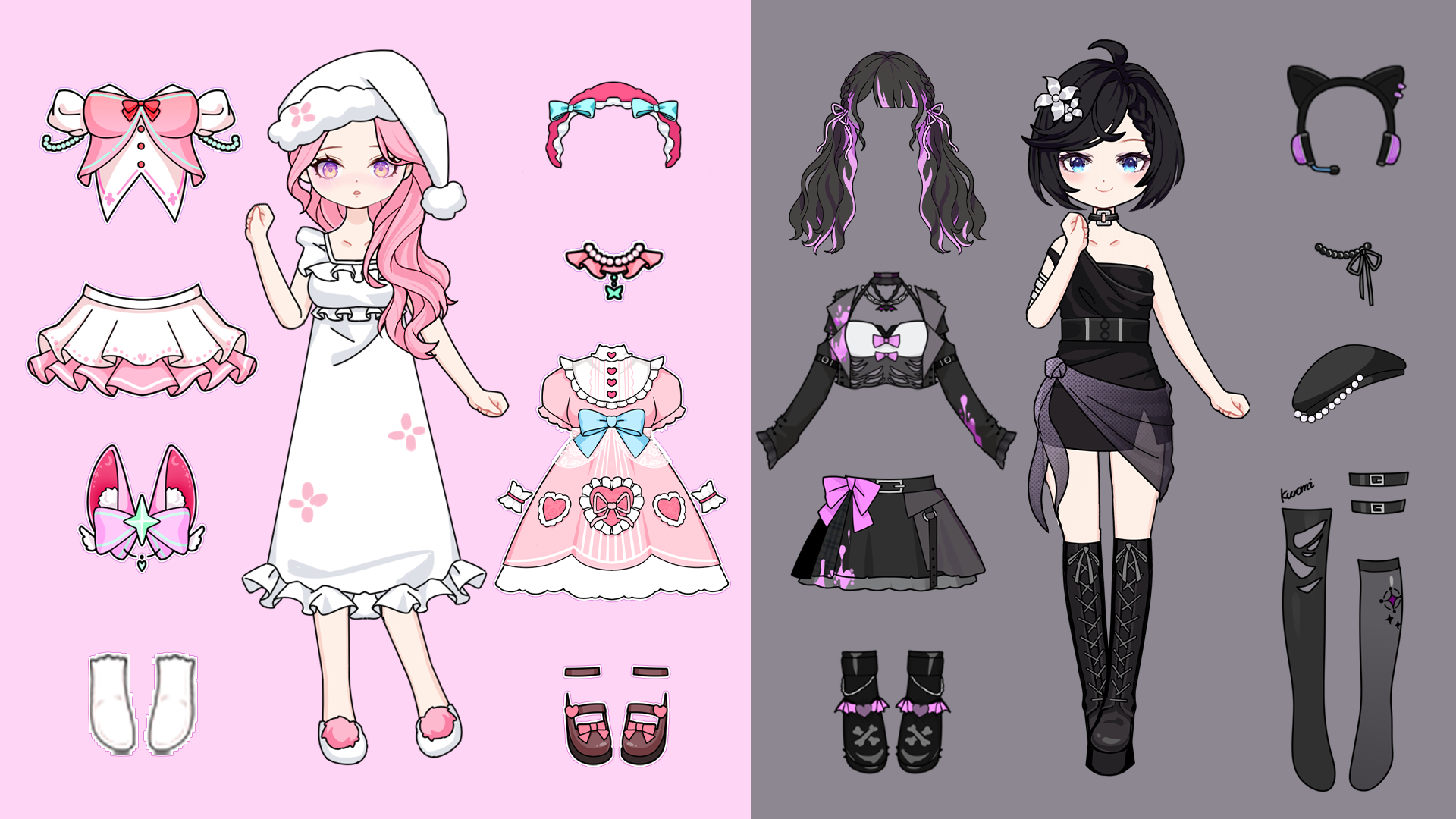 اسکرین شات 1 بازی Anime Paper Doll DIY: Dress Up