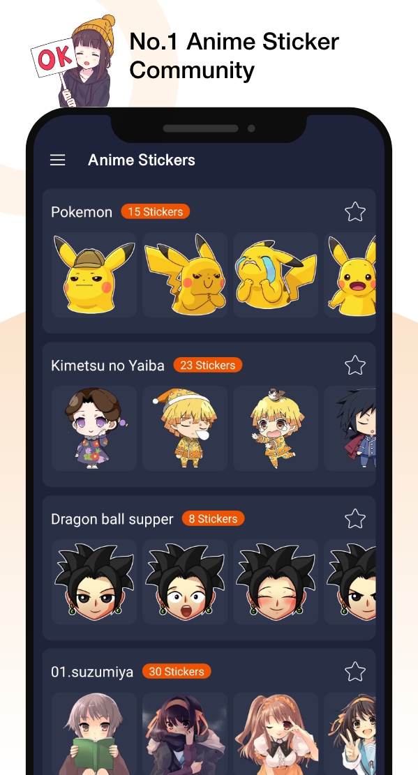 اسکرین شات 2 برنامه Anime Stickers for Whatsapp