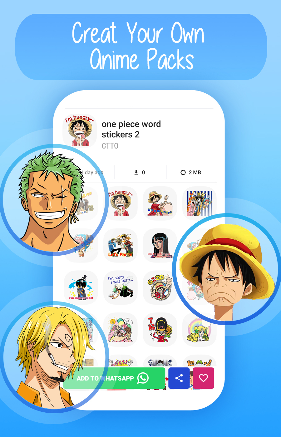 اسکرین شات 3 برنامه Anime Stickers for WhatsApp