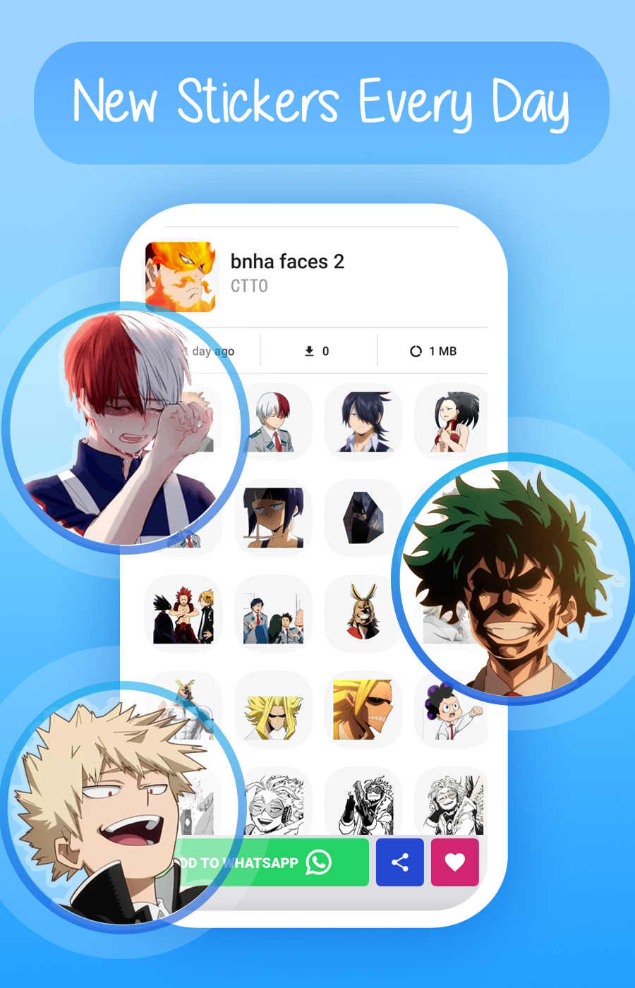 اسکرین شات 2 برنامه Anime Stickers for WhatsApp
