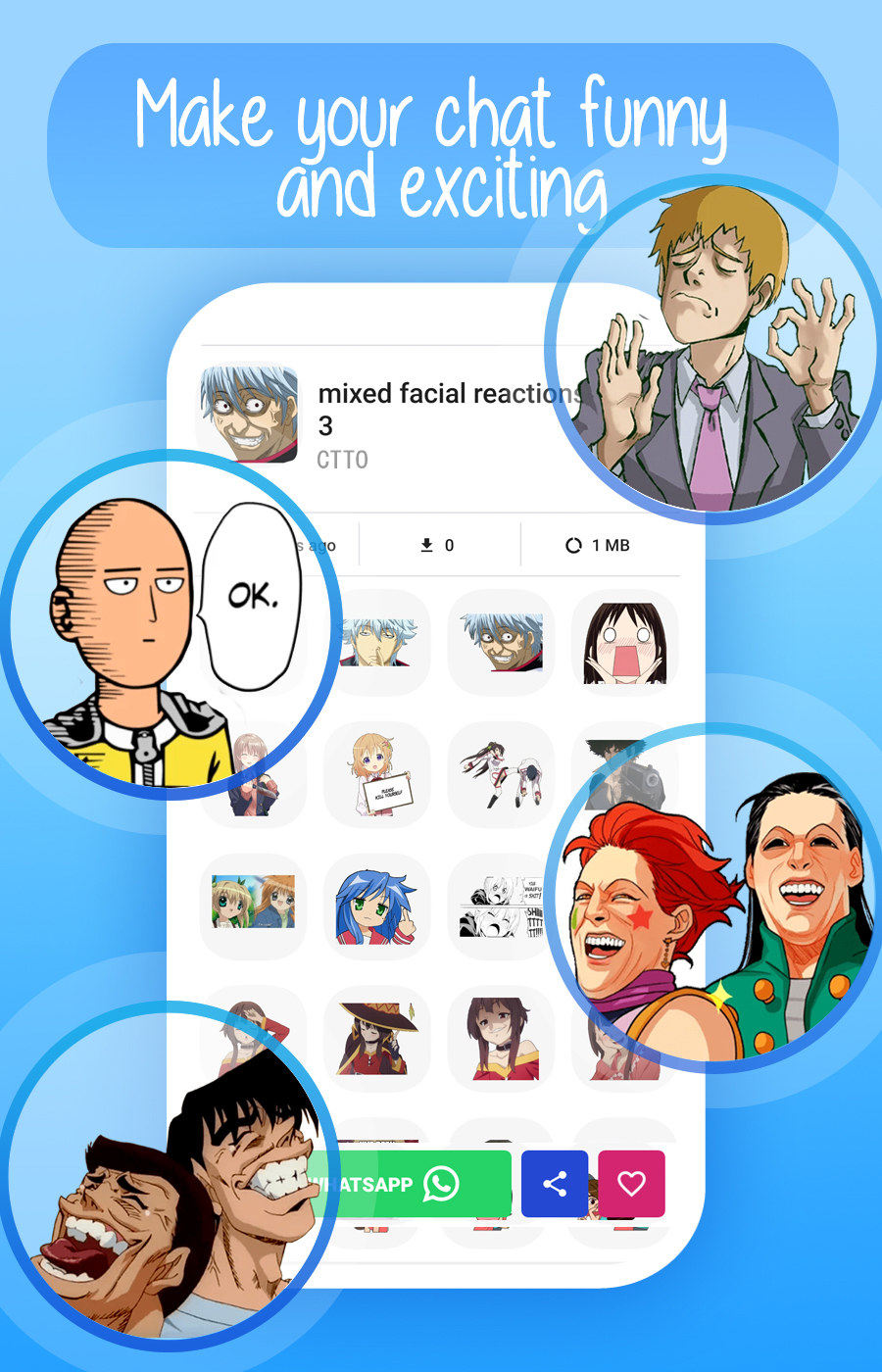 اسکرین شات 6 برنامه Anime Stickers for WhatsApp