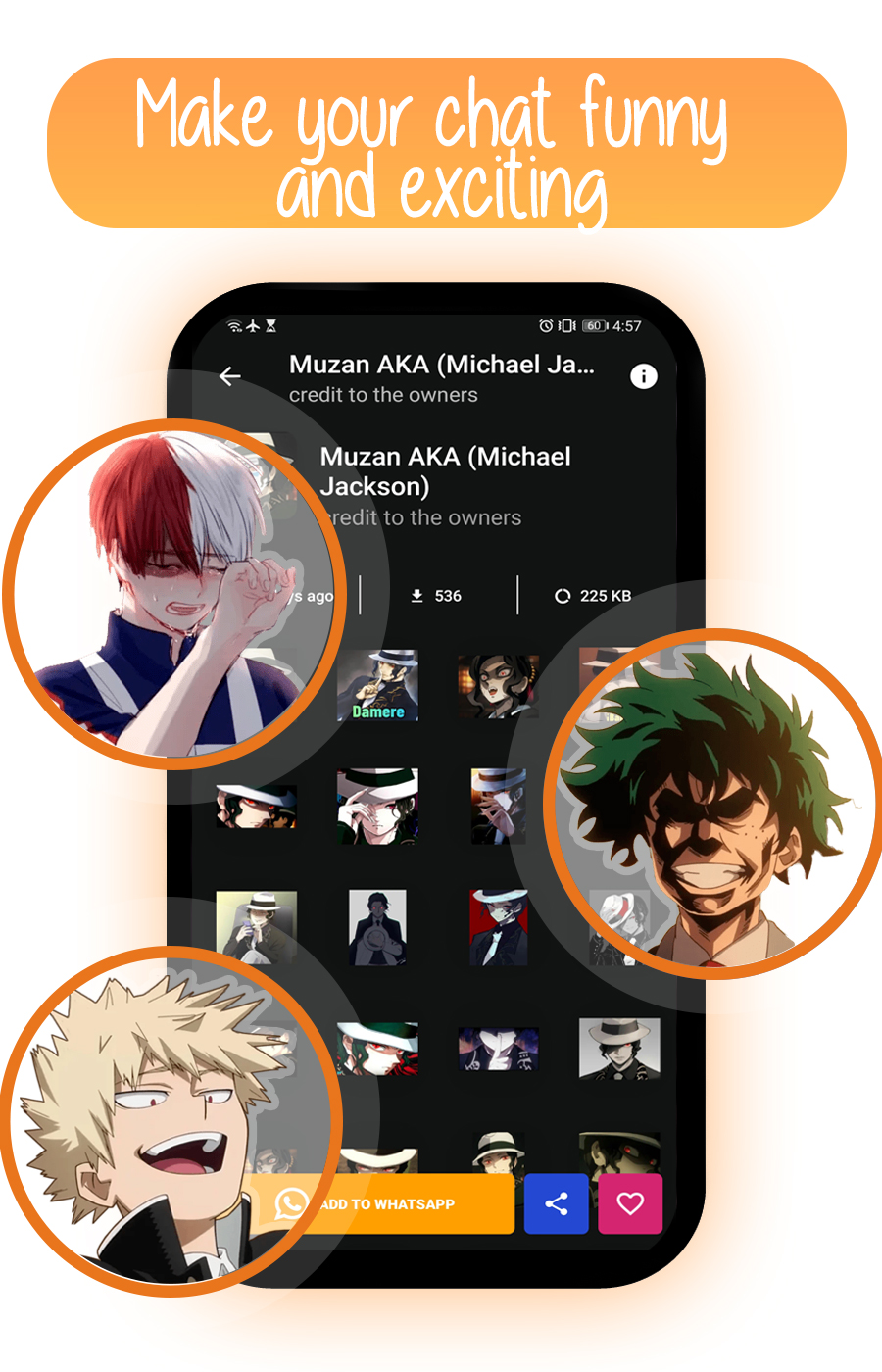 اسکرین شات 2 برنامه Anime Stickers For WhatsApp