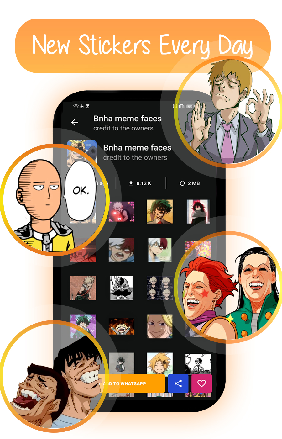 اسکرین شات 1 برنامه Anime Stickers For WhatsApp