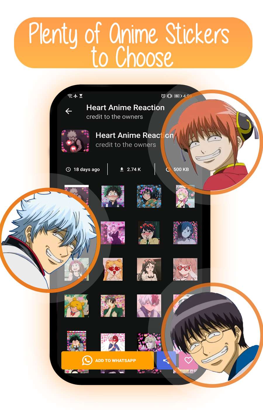 اسکرین شات 5 برنامه Anime Stickers For WhatsApp