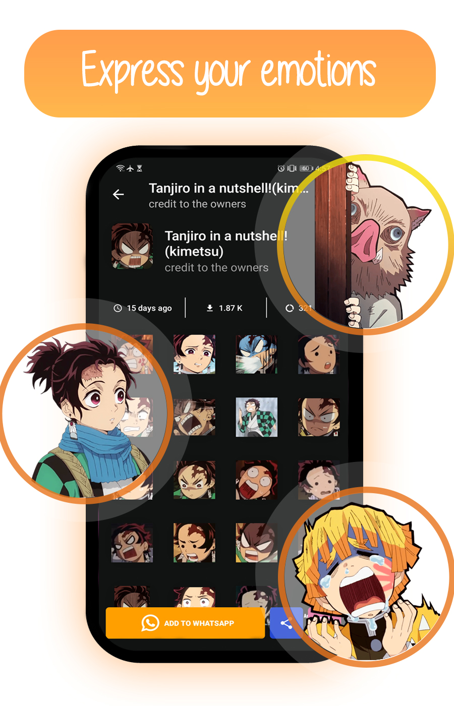 اسکرین شات 3 برنامه Anime Stickers For WhatsApp