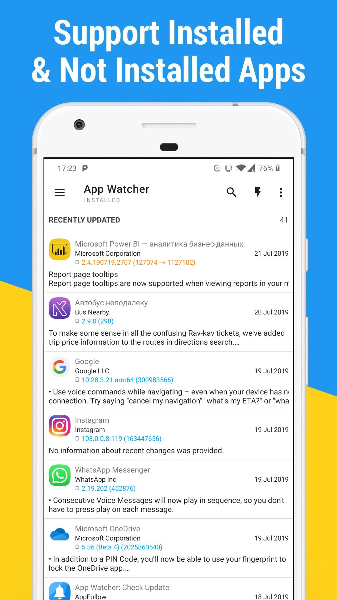 اسکرین شات 3 برنامه App Watcher: Check Update