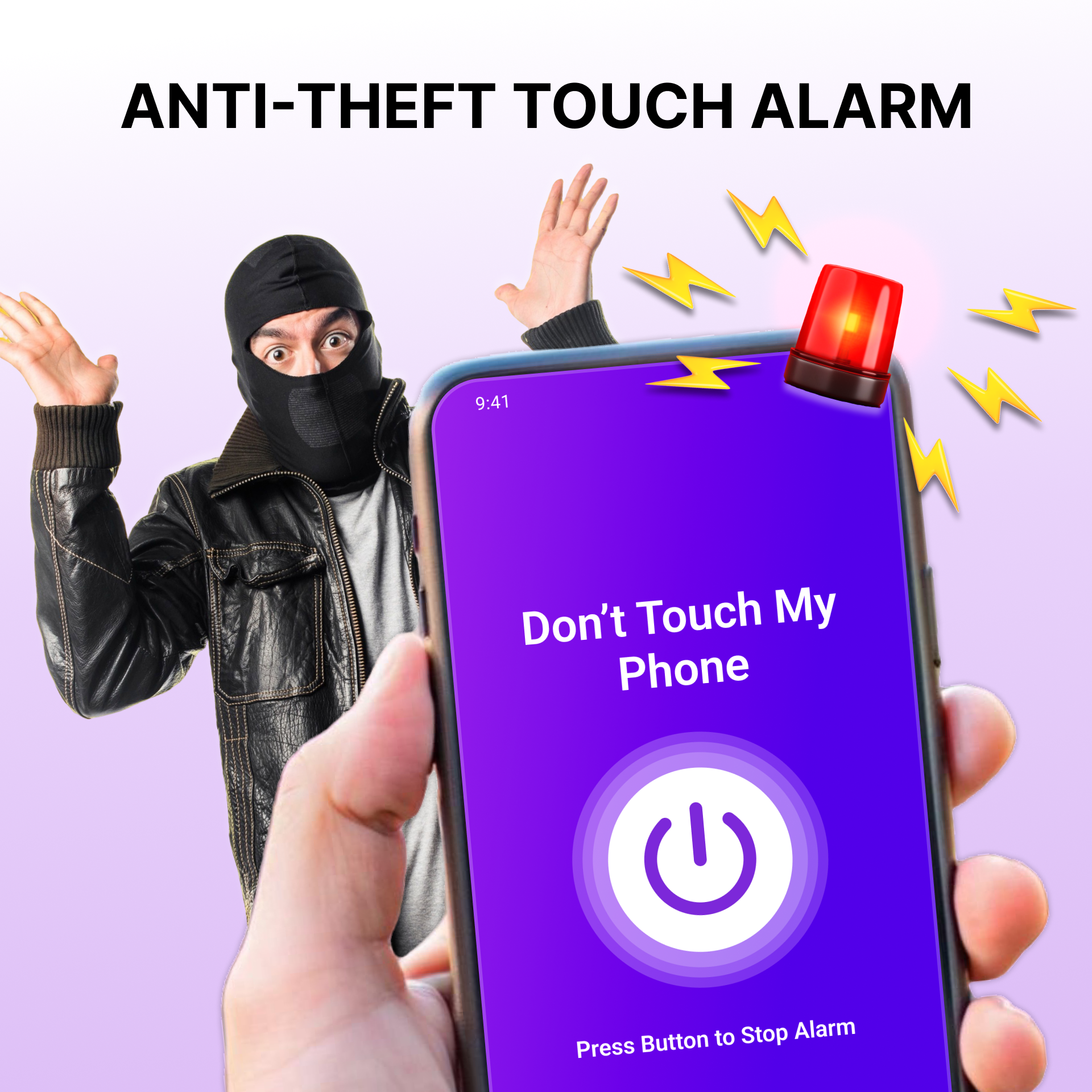 اسکرین شات 1 برنامه Don't Touch Phone: Anti theft