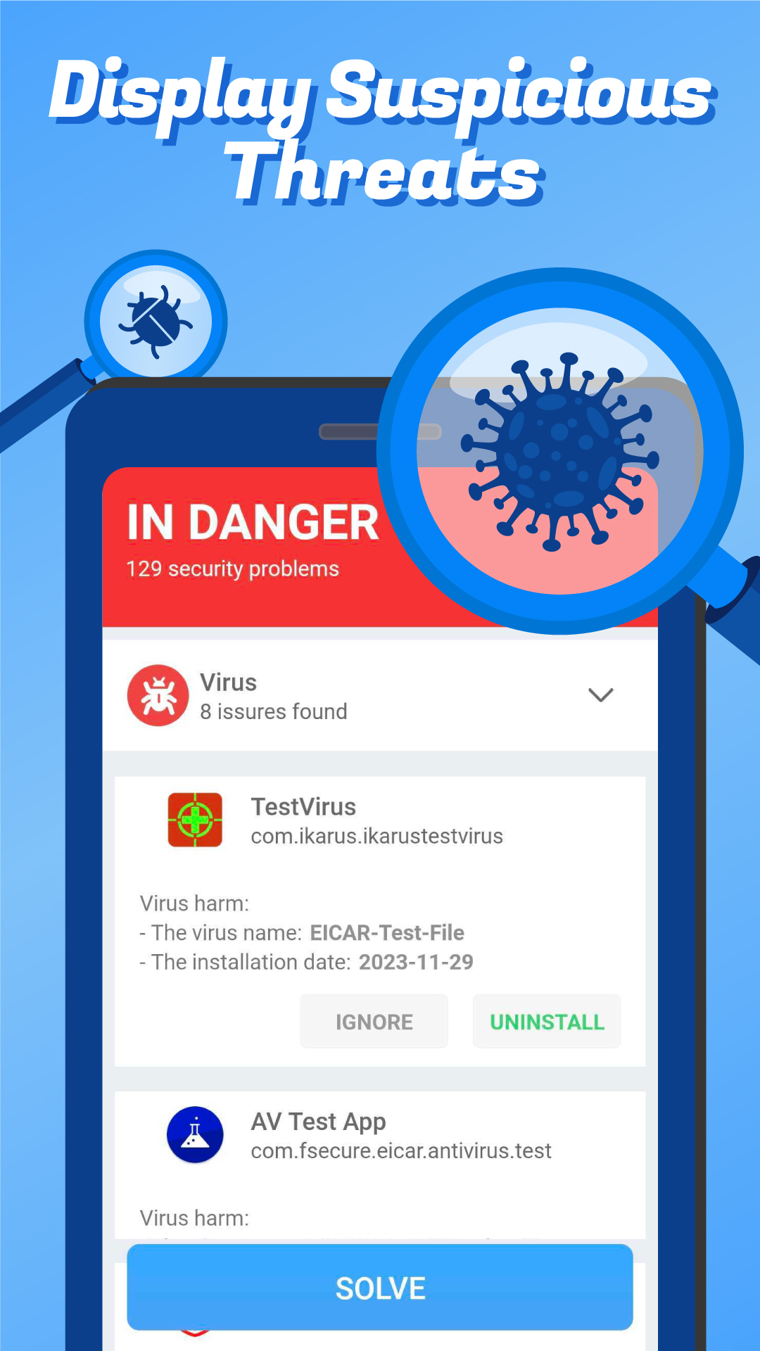اسکرین شات 2 برنامه Antivirus: Virus Remover Clean