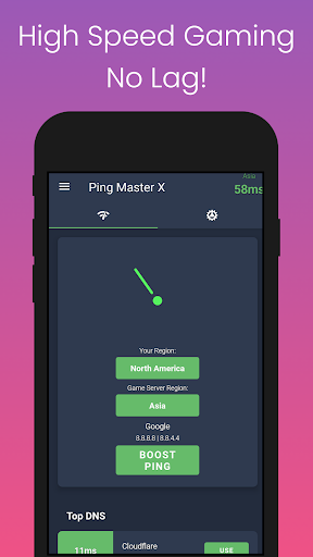 اسکرین شات برنامه Ping Master X: Set Best DNS For Gaming [Free] 1