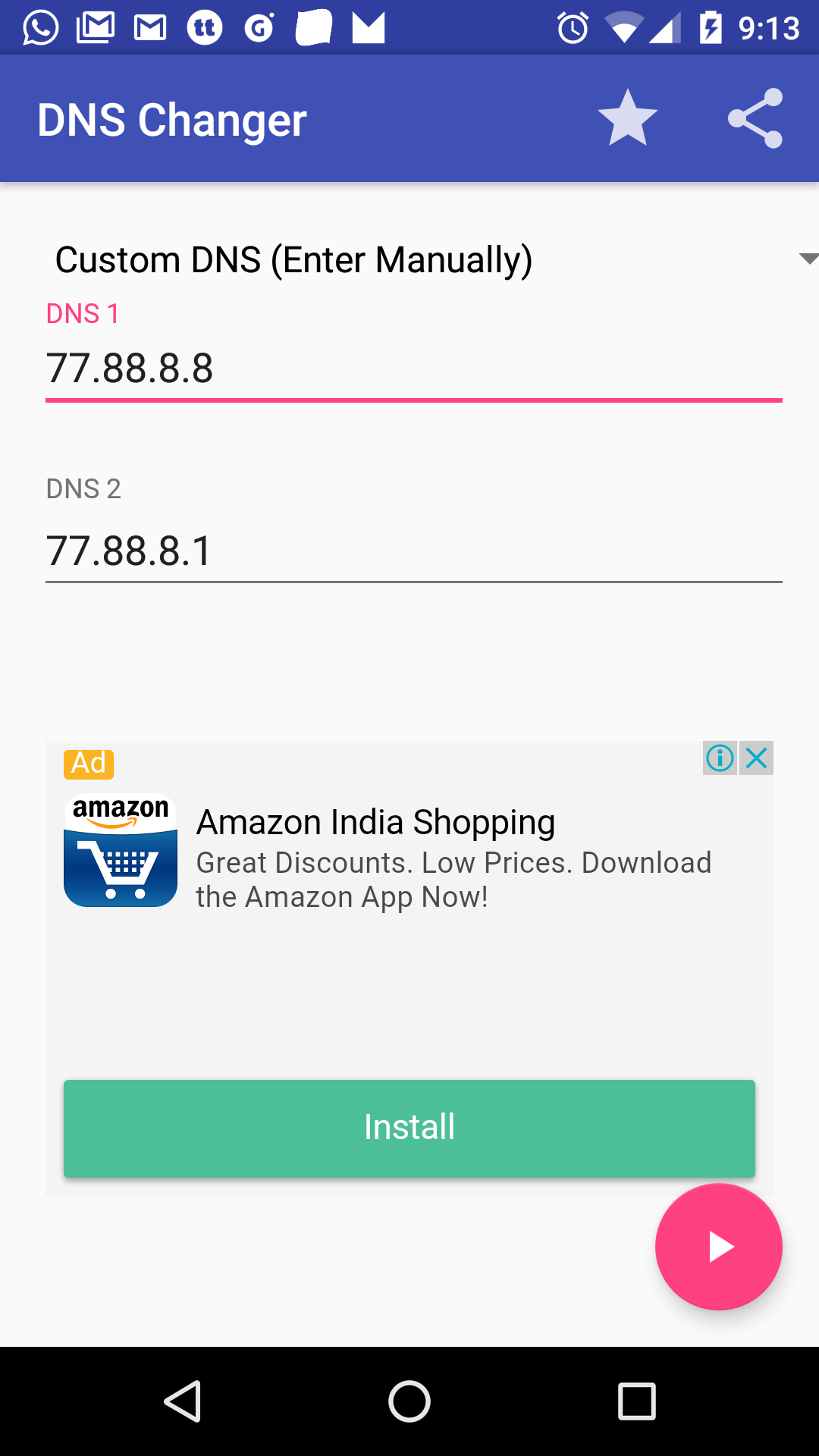 اسکرین شات 1 برنامه DNS Changer No Root 3g 4g wifi