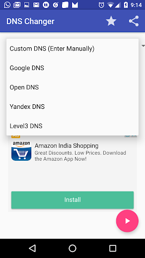 اسکرین شات برنامه DNS Changer No Root 3g 4g wifi 3