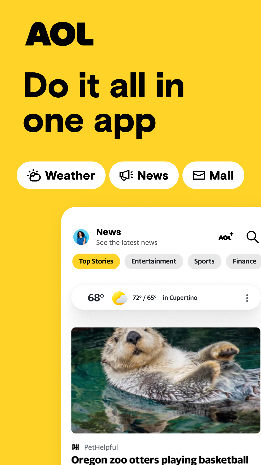 اسکرین شات 1 برنامه AOL: Email News Weather