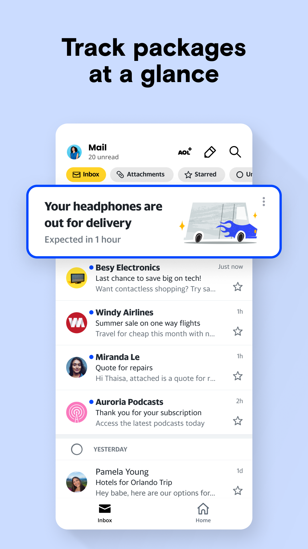 اسکرین شات 2 برنامه AOL: Email News Weather