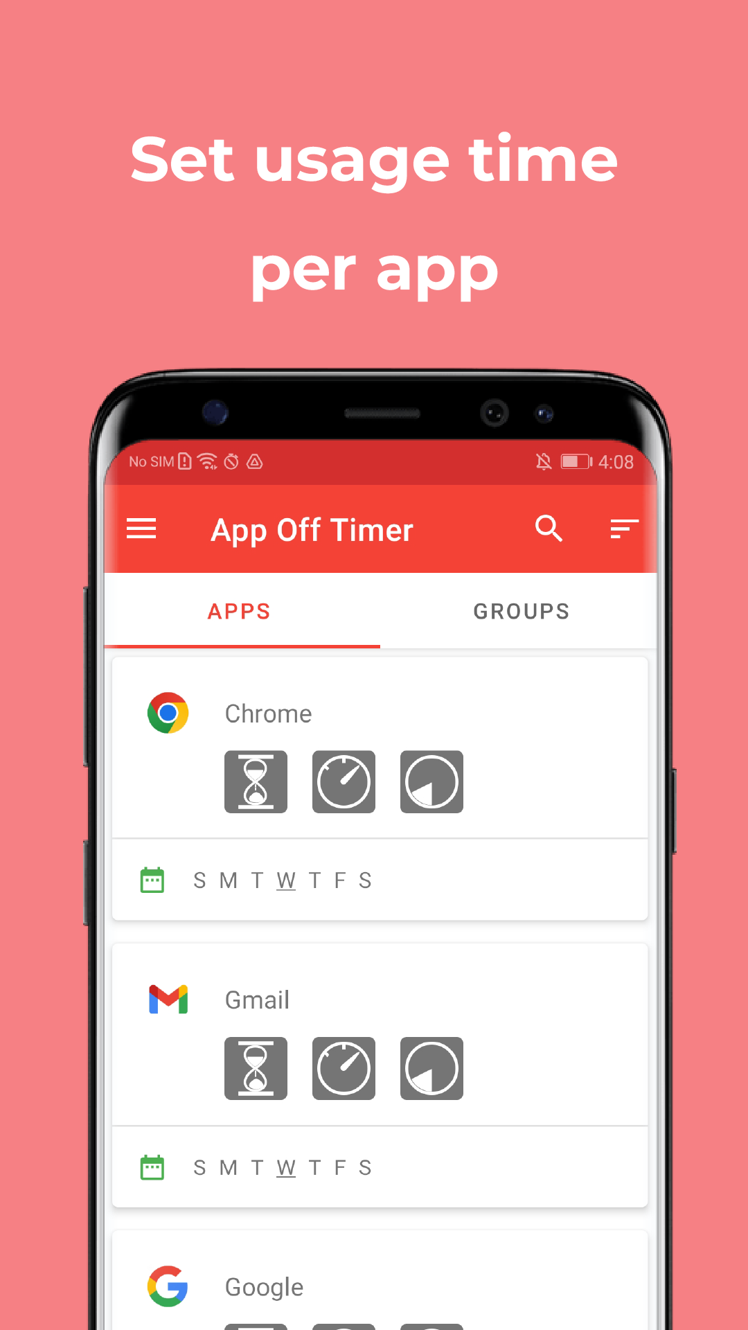اسکرین شات 1 برنامه App Off Timer: Limit App Usage