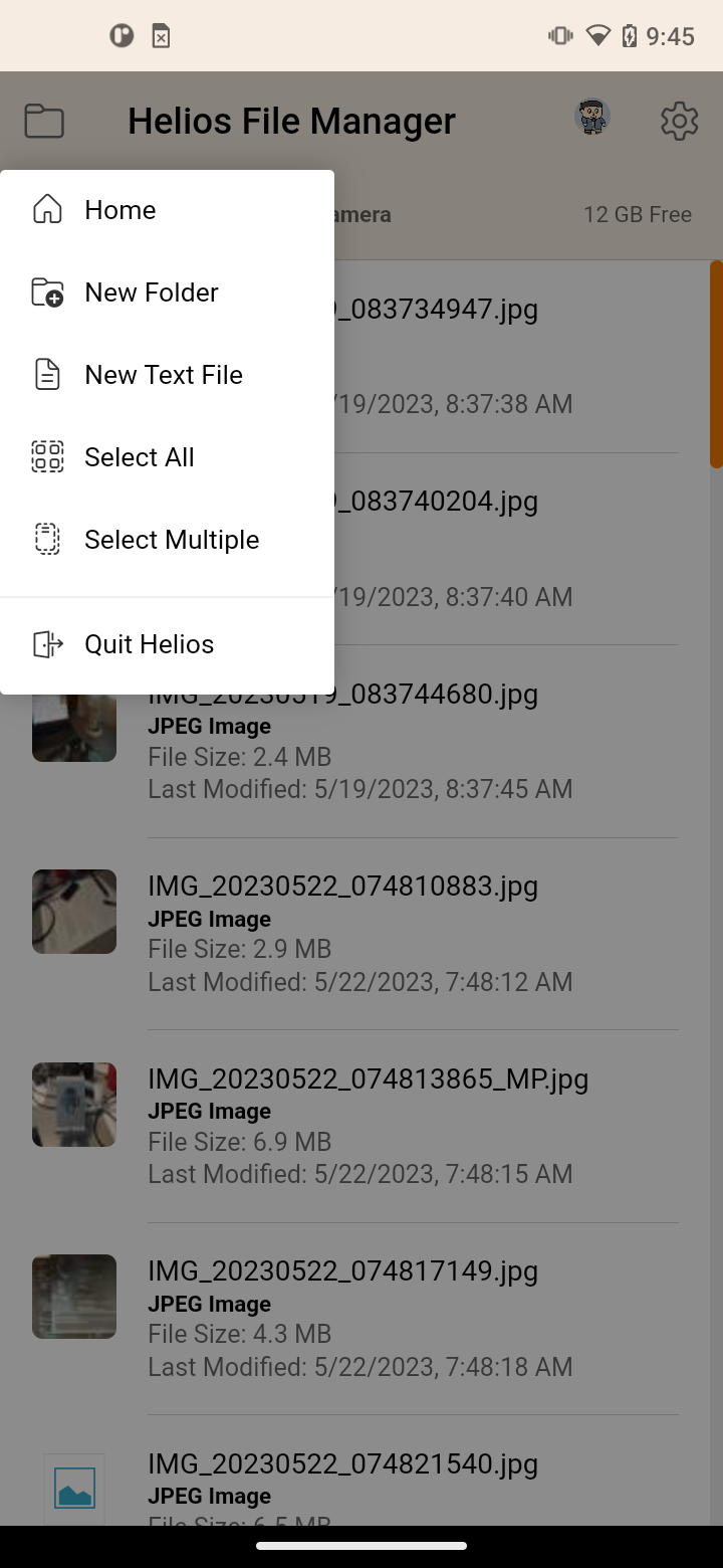 اسکرین شات 2 برنامه Helios File Manager