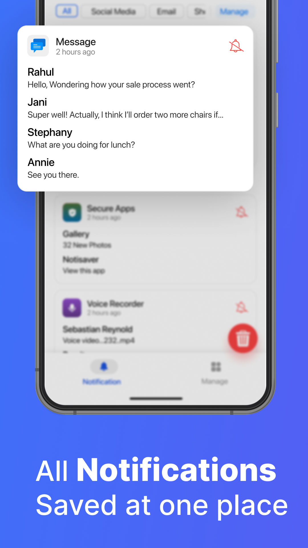 اسکرین شات 2 برنامه Notification Manager: Notisave