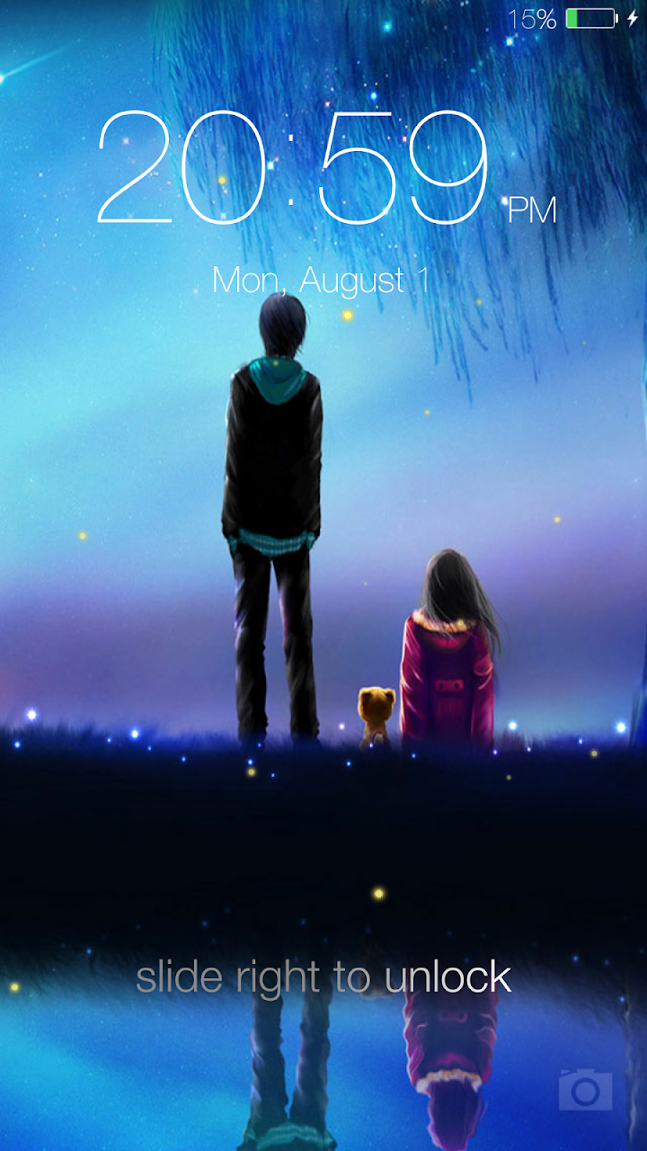 اسکرین شات 2 برنامه Fireflies lockscreen