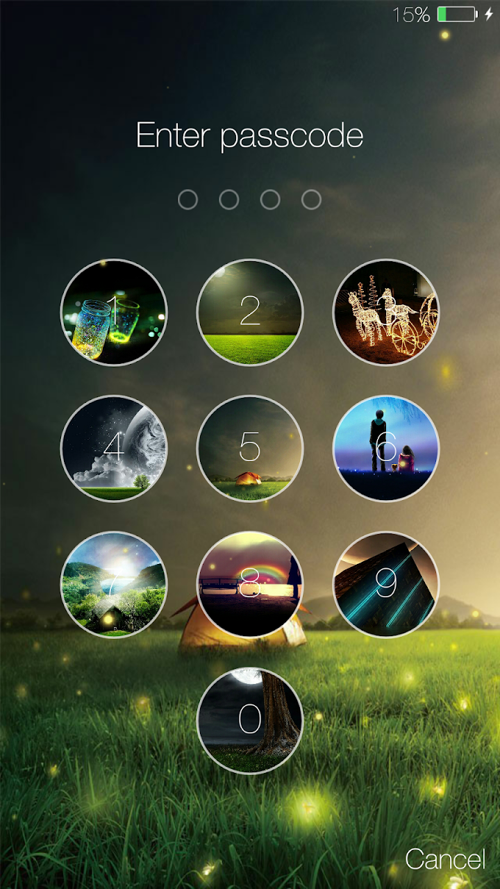اسکرین شات 3 برنامه Fireflies lockscreen