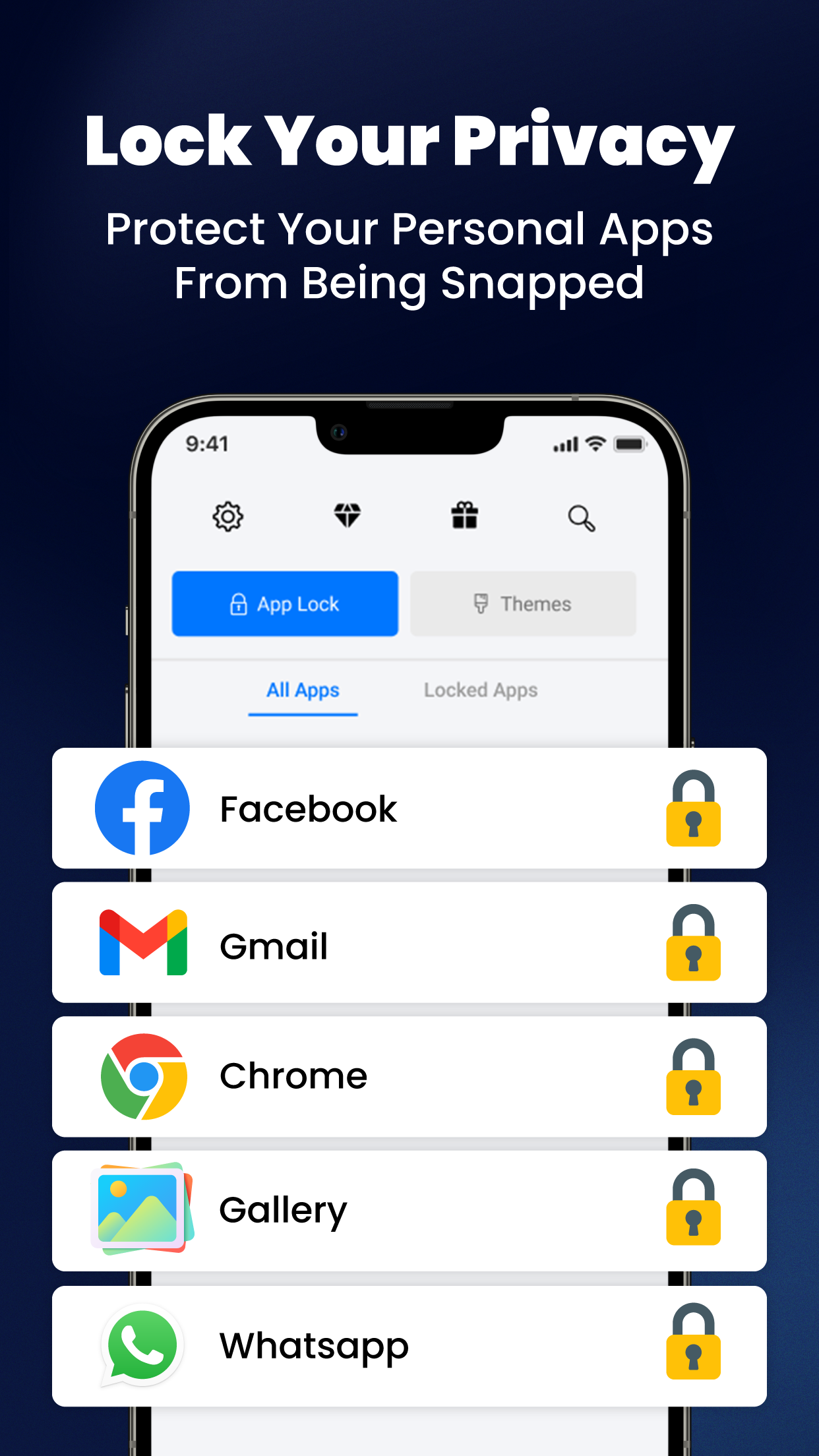 اسکرین شات 1 برنامه App Lock - Lock app & Pin lock